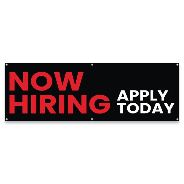 Now Hiring Apply Today Banner Concession Stand Food Truck Single Sided